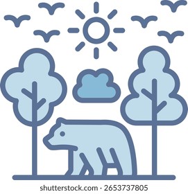 Habitat Preenchido ícone de tom azul