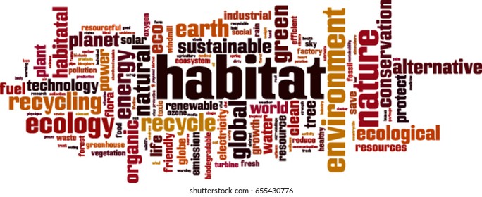 Habitat word cloud concept. Vector illustration