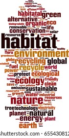 Habitat word cloud concept. Vector illustration