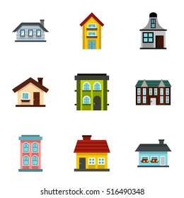 Habitation icons set. Flat illustration of 9 habitation vector icons for web