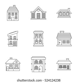 Habitation icons set. Outline illustration of 9 habitation vector icons for web