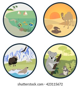 Habitats of the World vector set