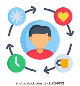 Icono de hábitos Ilustración vectorial de estilo plano