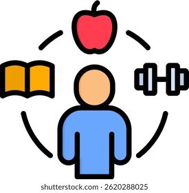Habits Icon Lineal Color Vector Illustration