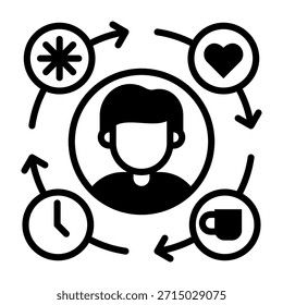 Habits Icon Mixed Style Vector Illustration
