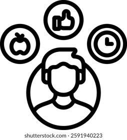 Habits Icon Outline Vector Illustration
