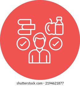 Habits line circle icon vector image. Can also be used for web apps, mobile apps and print media.