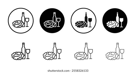 Habits Psychology icon logo sign set vector outline