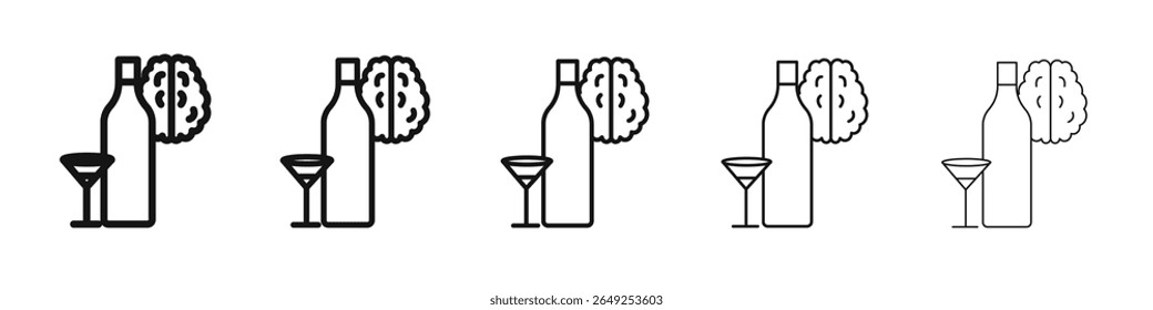 Hábitos Psicologia ícone vetor delineamento conjunto ilustração sinal