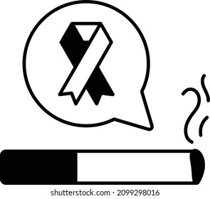 hábitos como factores de riesgo Diseño de iconos vectoriales, No símbolo del día del tabaco, Signo de dejar de fumar, Ilustración de material de cigarrillos o fumadores, Concepto de conciencia del cáncer de pulmón, 