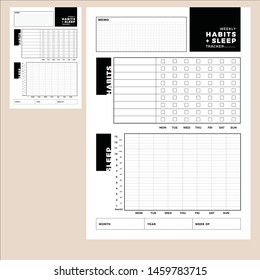 Habits and sleep weekly tracker.