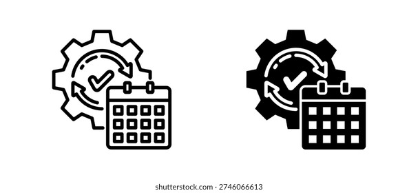 Habits Tracker  icon set with style outline and solid. vector simple elements for design and presentation.