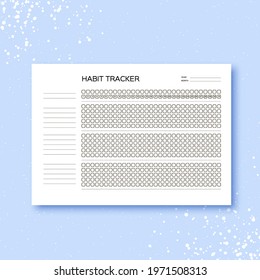Habits Tracker for a Month. Simle Template. Design for organizer or planner. Printable page.
