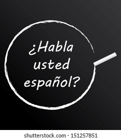 Habla usted espanol ? Do you speak Spanish ? Vector illustration.