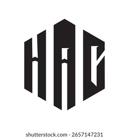 Diseño de carta HAC. Diseño de logotipo de tecnología de letras HAC sobre fondo blanco. Diseño del logotipo del monograma de HAC para el emprendedor y el negocio