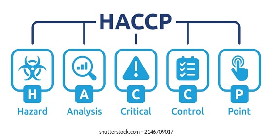 Concepto de banner HACCP. Ilustración vectorial de punto de control crítico de análisis de riesgos.