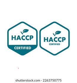 HACCP certified badge logo design leaf. Suitable for product label and food healthy