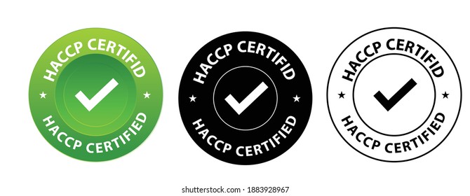 HACCP Certified green color vector icon