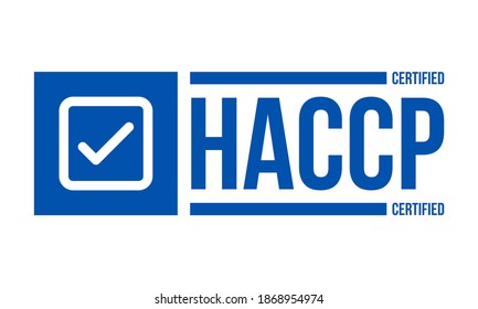 haccp certified ribber stamp, vector illustration isolated on white background