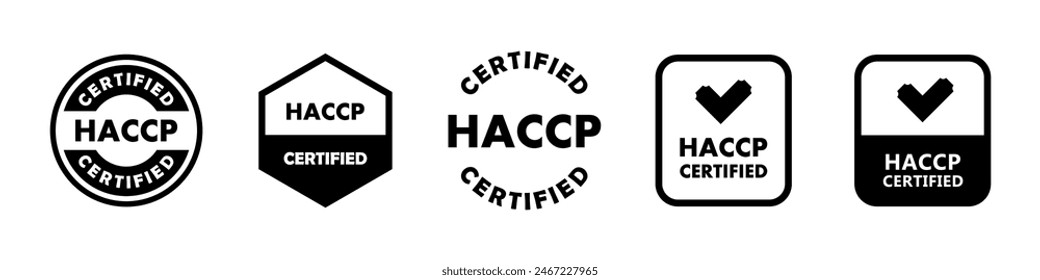 Pegatina certificada HACCP para etiqueta de producto - colección de Vector.