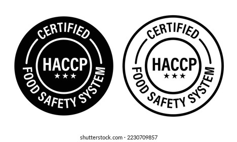HACCP - Hazard Analysis and Critical Control Points Abstrakt, System zertifizierter Lebensmittelsicherheit, Vektorsymbol-Set