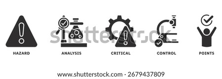 HACCP Hazard Analysis and Critical Control Points acronym icon banner