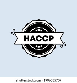 HACCP stamp. Vector. HACCP badge icon. Certified badge logo. Stamp Template. Label, Sticker, Icons. Vector EPS 10. Isolated on white background.