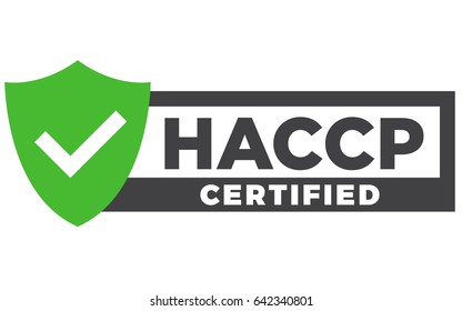 HACCP stamp vector isolated on white background. Hazard Analysis Critical Control Points abbreviation flat badge or label of certification.