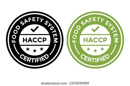 HACCP vector badge template. This design use round shape. Suitable for food industrial.