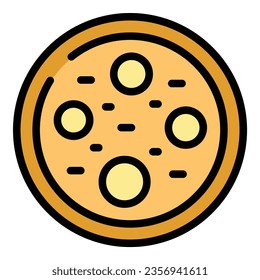 Hachapuri icon outline vector. Food cooking. Adjara meal color flat