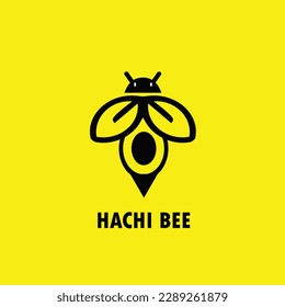 Hachi Bee animals logo vector, Hachi's name is inspired by the cartoon bee Hachi.