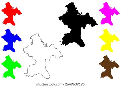 Cidade de Hachinohe (Japão, Nihon-koku ou Nippon-koku, região de Tohoku) mapa ilustração vetorial, esboço de rabisco Mapa de Hachinohe-shi