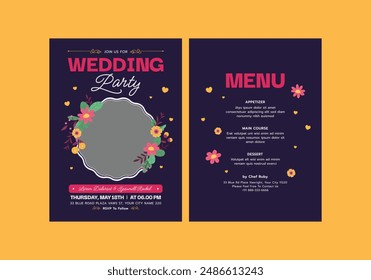 Hacienda Wedding Invitation Template, Design illustration for cover, poster, wallpaper, gala, VIP, happy new year.