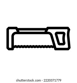 hack hand saw line icon vector. hack hand saw sign. isolated contour symbol black illustration