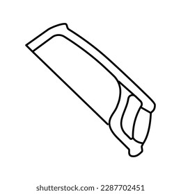 vector de icono de línea de la sierra manual de hackeo. señal de la sierra de la mano del hackeo. símbolo de contorno aislado ilustración negra