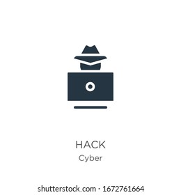 Hack icon vector. Trendy flat hack icon from cyber collection isolated on white background. Vector illustration can be used for web and mobile graphic design, logo, eps10
