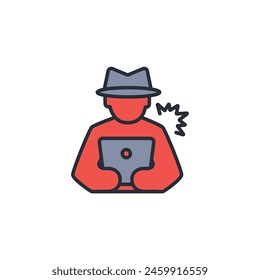 hack icon. vector.Editable stroke.linear style sign for use web design,logo.Symbol illustration.