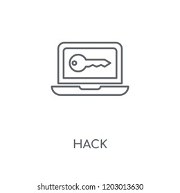 Hack linear icon. Hack concept stroke symbol design. Thin graphic elements vector illustration, outline pattern on a white background, eps 10.
