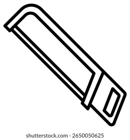hack saw icon flat thin outline art logo