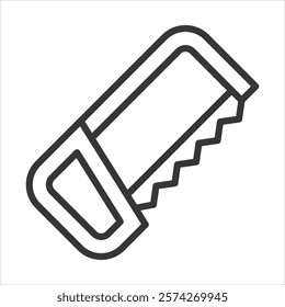 Hack Saw Icon Vector Illustration Outline