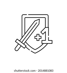 Hack and slash game сolor line icon. Computer games genres. Pictogram for web page, mobile app, promo. UI UX GUI design element. Editable stroke.