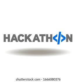 Hackathon Code Icon Vector. Hack Marathon Forum Software Programming Development Concept Word Logo.