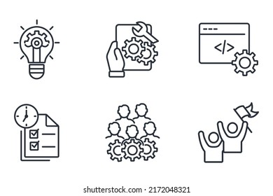 Hackathon icons set . Hackathon pack symbol vector elements for infographic web