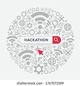 (hackathon) Word written in search bar,Vector illustration.	