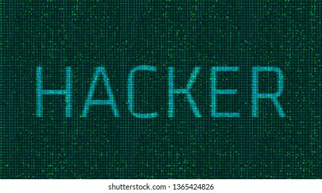 Hacked with Binary Security and protection Concept,on Data Technology background Hi-tech and technology concept design,vector