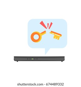 Hacked electronic device, cybersecurity cartoon vector Illustration