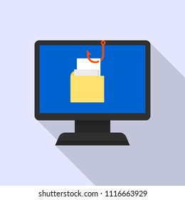 Hacked email icon. Flat illustration of hacked email vector icon for web design