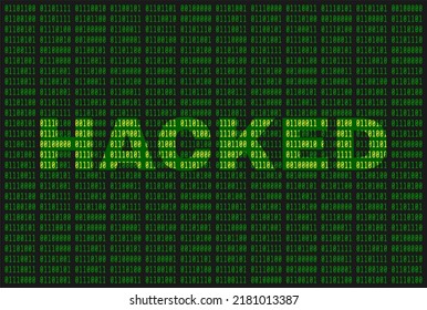 Hacked Hacker Wallpaper Background Binary Green Text On Black Color Vector Illustration