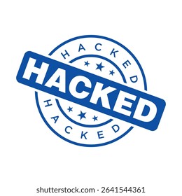 Hacked Letter Rubber Stamp Vector Design Template