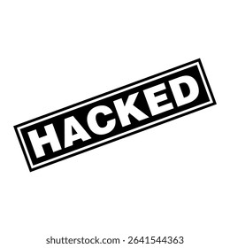 Hacked Letter Rubber Stamp Vector Design Template